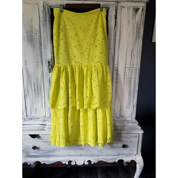 NWT Maeve Tiered Yellow Lace Skirt - Size 6 - Picture 5 of 6